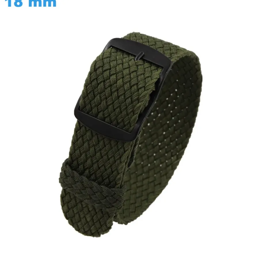 Bracelet Tissu-Bracelet Ardillon 18 mm Nylon Vert montre