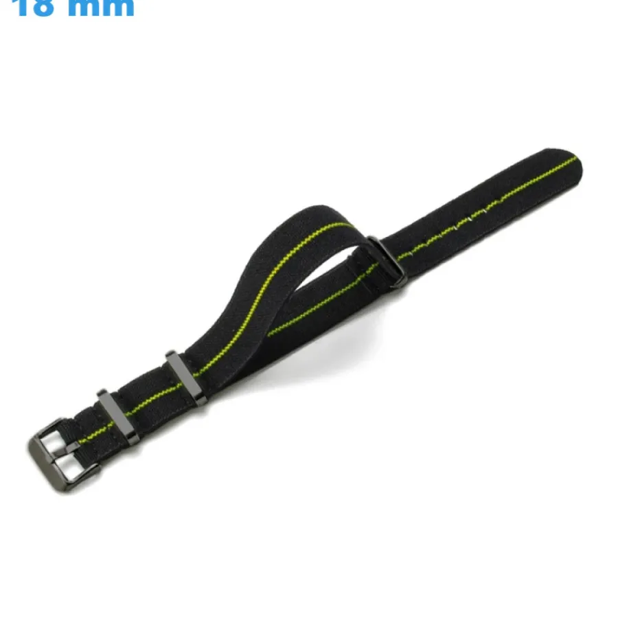 Bracelet Tissu-Bracelet Ardillon 18 mm Nylon Noir pour montre