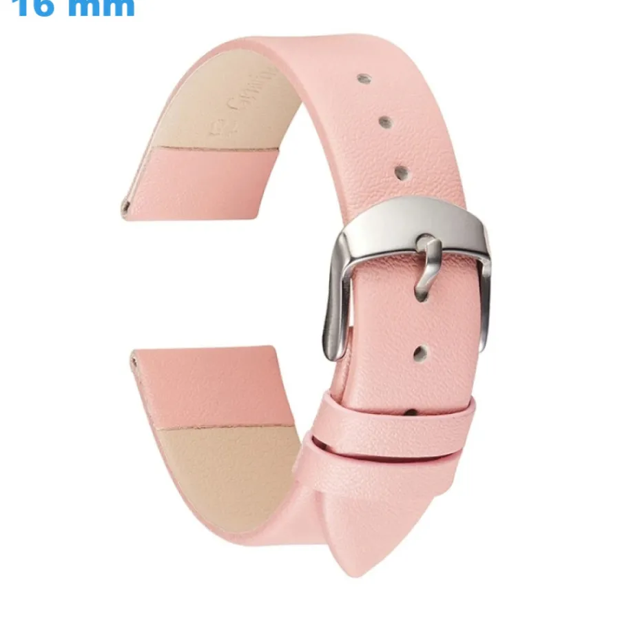 Bracelet Cuir Pour Montre-Bracelet Ardillon Rose 16 mm Cuir véritable pour montre