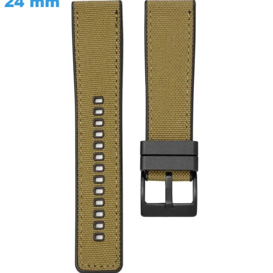 Bracelet Silicone-Bracelet Brun 24 mm Caoutchouc montre Ardillon