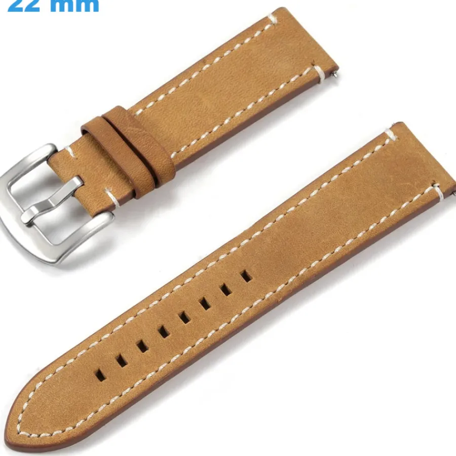 Bracelet Cuir Pour Montre-Bracelet Café 22 mm Cuir véritable pour montre Ardillon