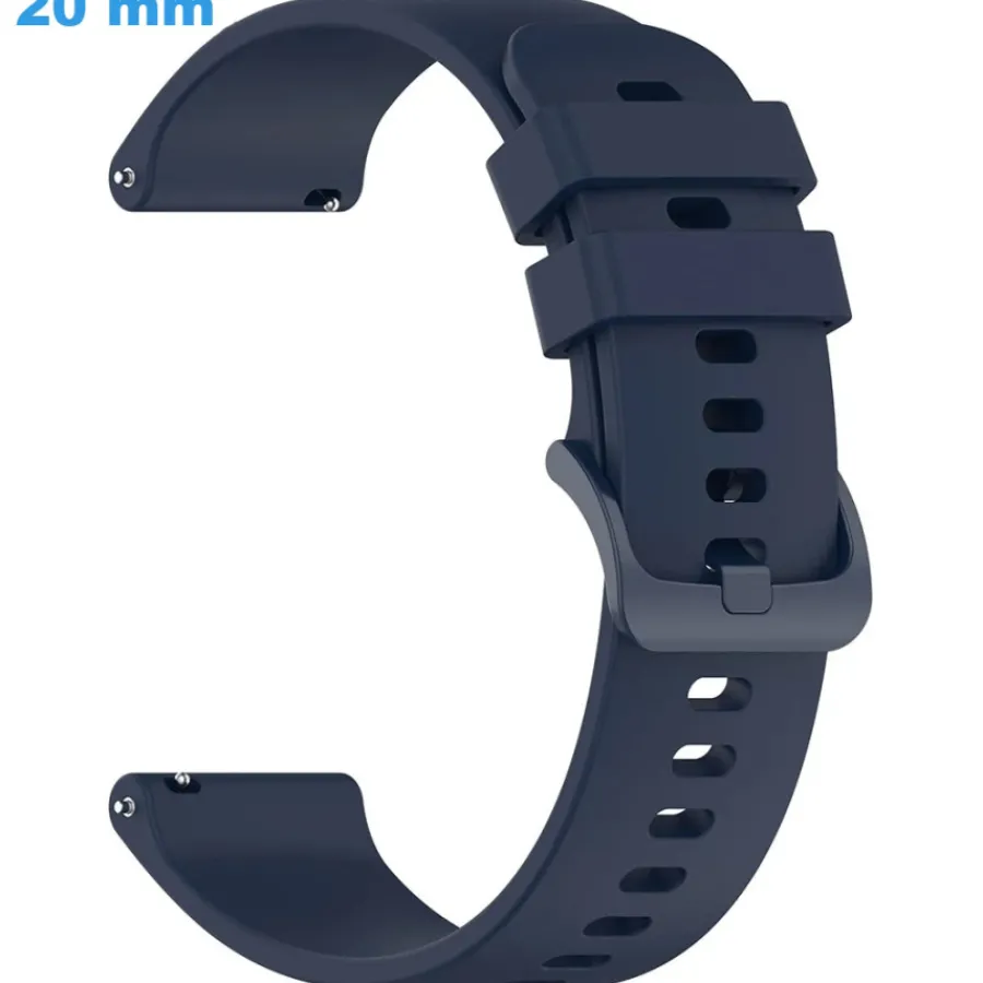 Bracelet Silicone-Bracelet Caoutchouc de montre Bleu 20 mm