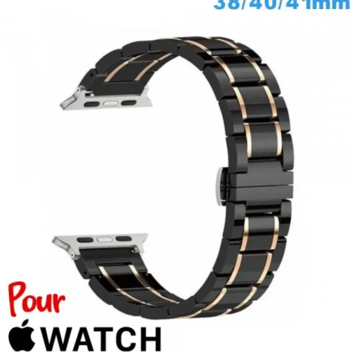 Accessoire Apple Watch-Bracelet Ceramique Noir montre pour Apple Watch 38mm