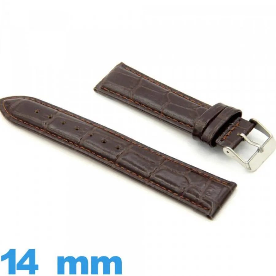 Bracelet Cuir Pour Montre-Bracelet cuir Alligator pour montre 14 mm