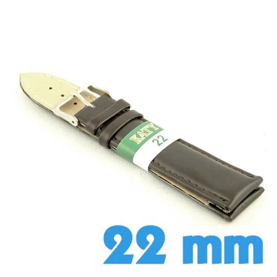 Bracelet Cuir Pour Montre-Bracelet cuir anti allergie montre pas chère cuir 22 mm brun