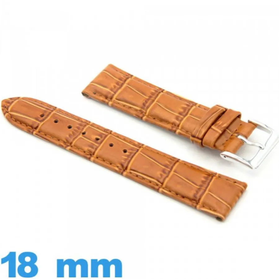 Bracelet Cuir Pour Montre-Bracelet cuir de montre 18 mm Rembourré Crocodile