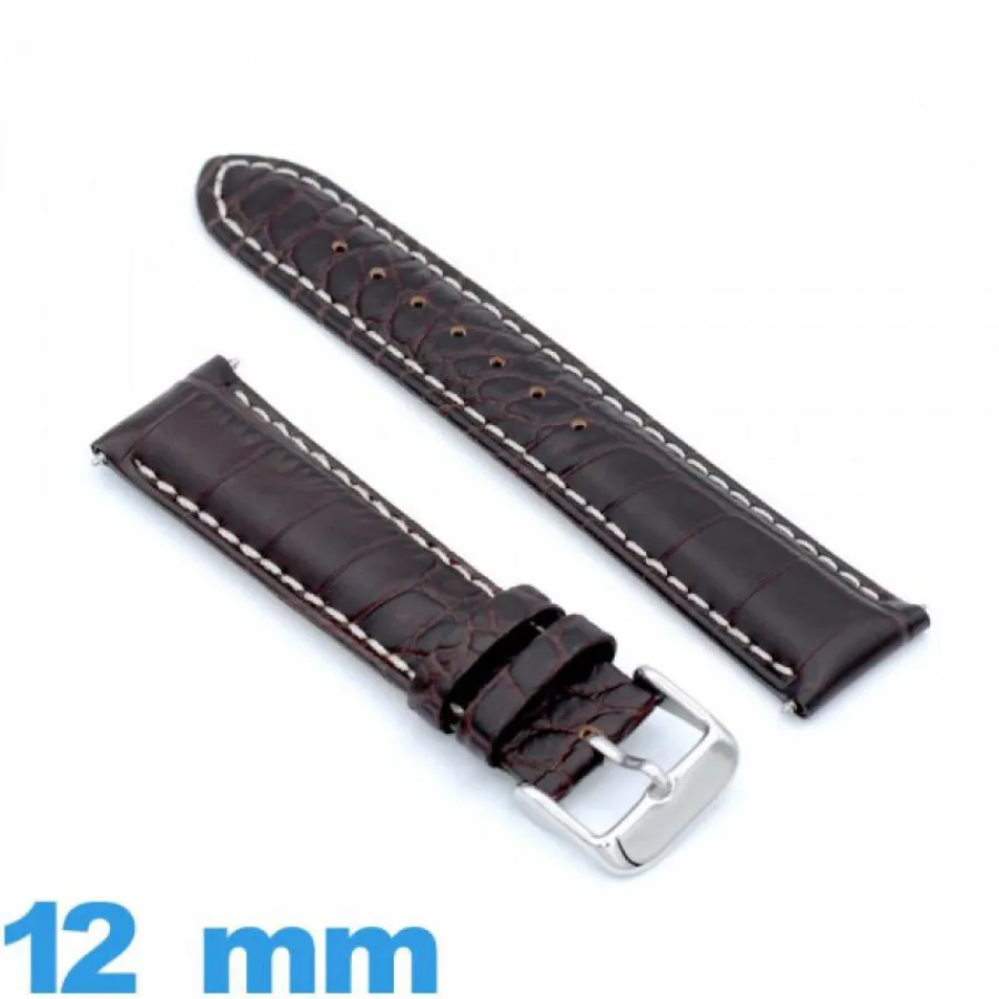 Bracelet Cuir Pour Montre-Bracelet Cuir de veau véritable de luxe à motif d'écailles 12mm pour montre