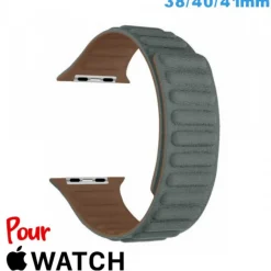 Accessoire Apple Watch-Bracelet Cuir Micro Fibre Bleu montre pour Apple Watch 38 mm