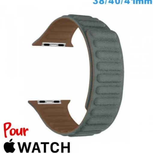 Accessoire Apple Watch-Bracelet Cuir Micro Fibre Bleu montre pour Apple Watch 38 mm