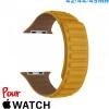 Accessoire Apple Watch-Bracelet Cuir Micro Fibre Jaune montre Apple Watch 42mm