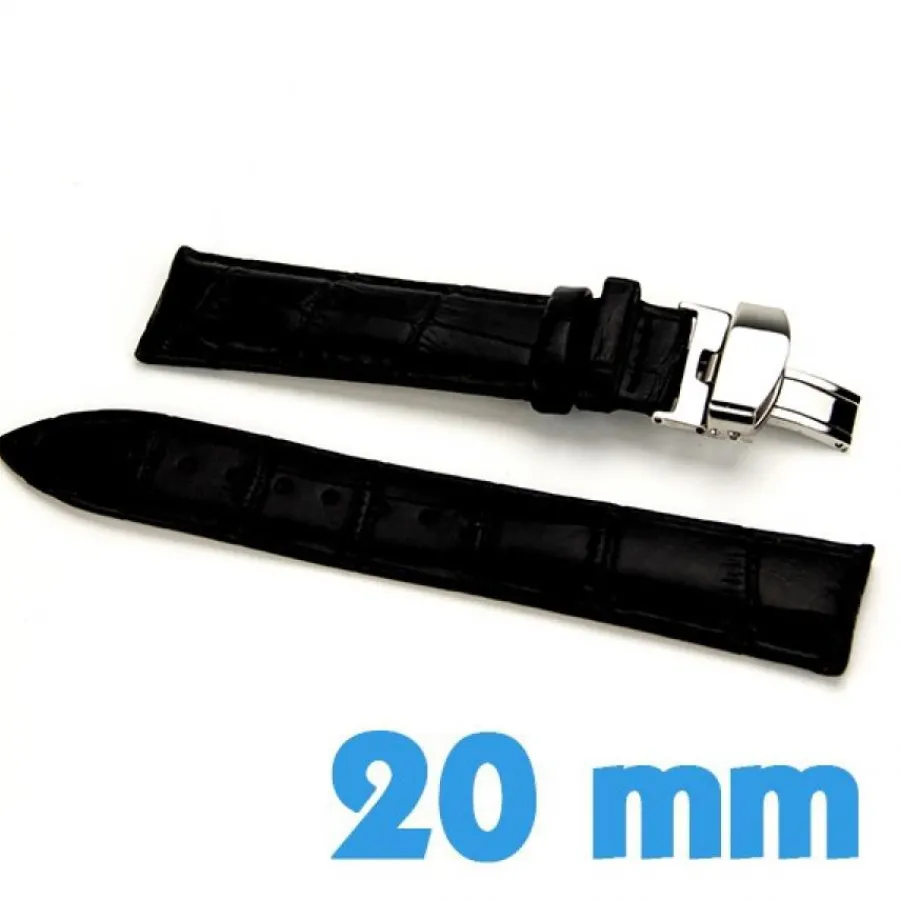 Bracelet Cuir Pour Montre-Bracelet Cuir montre 2 cm boucle double déployante