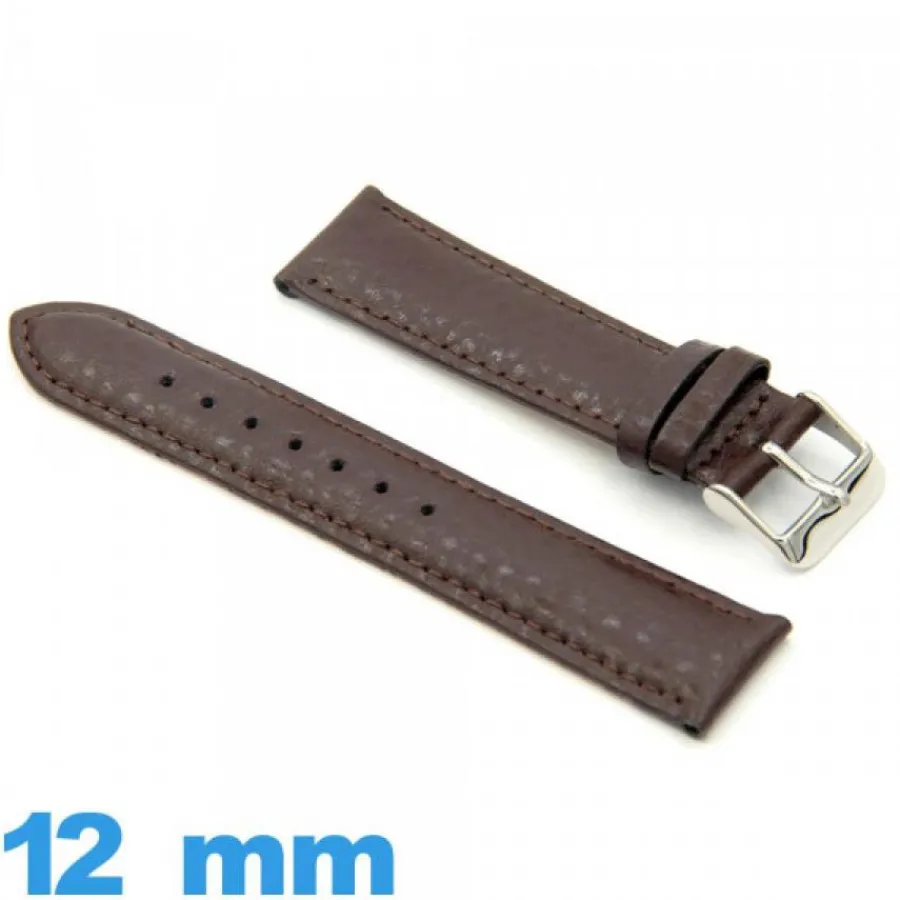 Bracelet Cuir Pour Montre-Bracelet cuir montre 12mm  Grain Buffalo