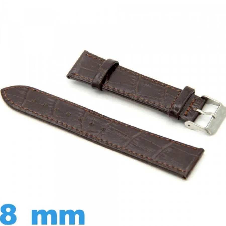 Bracelet Cuir Pour Montre-Bracelet cuir pour montre 8 mm  Alligator