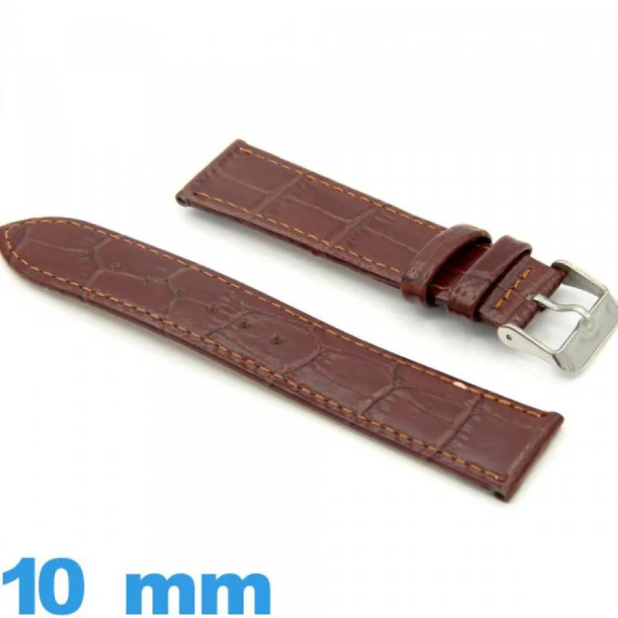 Bracelet Cuir Pour Montre-Bracelet cuir véritable 10 mm  montre Alligator