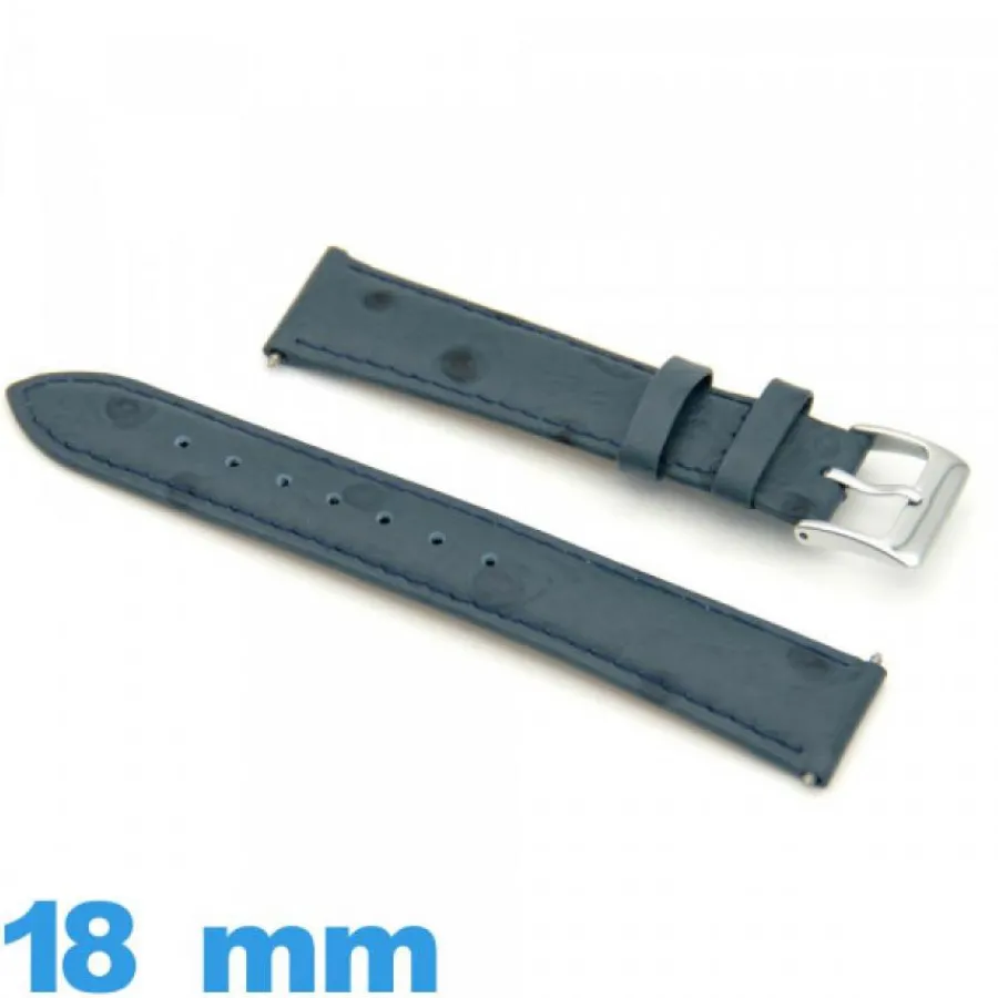 Bracelet Cuir Pour Montre-Bracelet Cuir véritable  Bleu montre 18mm