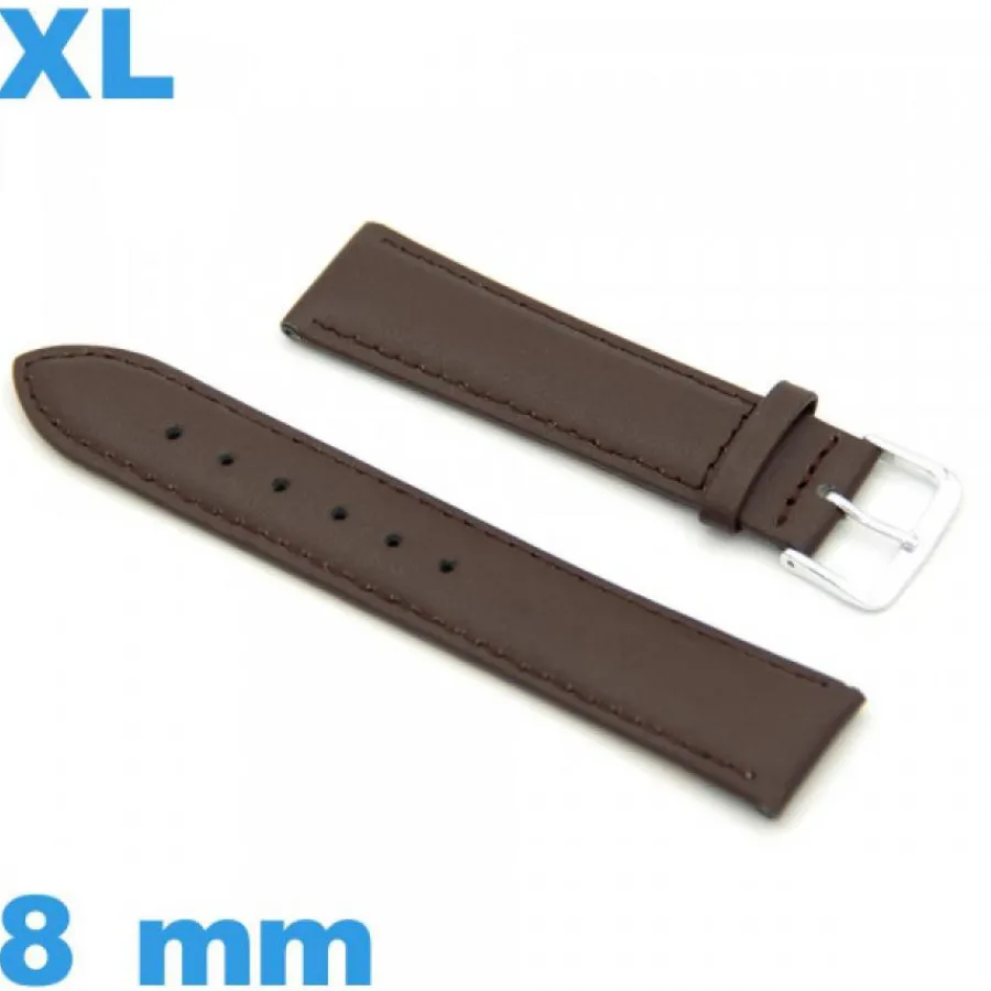 Bracelet Cuir Pour Montre-Bracelet Cuir véritable de veau lisse  gros poignet pour montre 8 mm