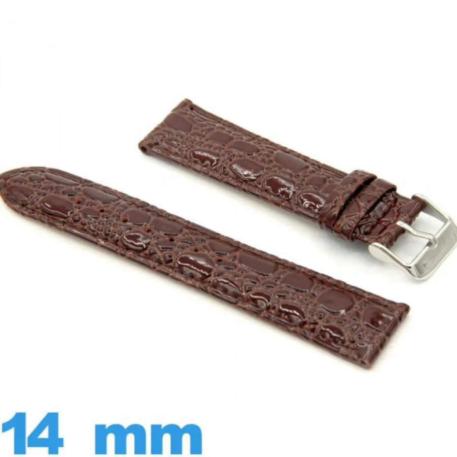 Bracelet Cuir Pour Montre-Bracelet cuir véritable 14mm  pour montre Crocodile