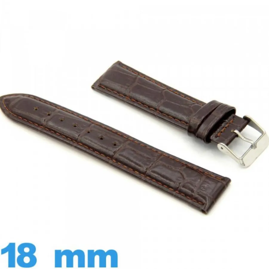 Bracelet Cuir Pour Montre-Bracelet cuir véritable 18mm Rembourré montre Alligator