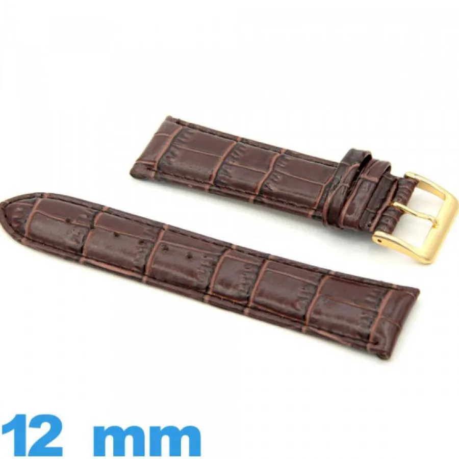Bracelet Cuir Pour Montre-Bracelet cuir véritable  12mm de montre Crocodile