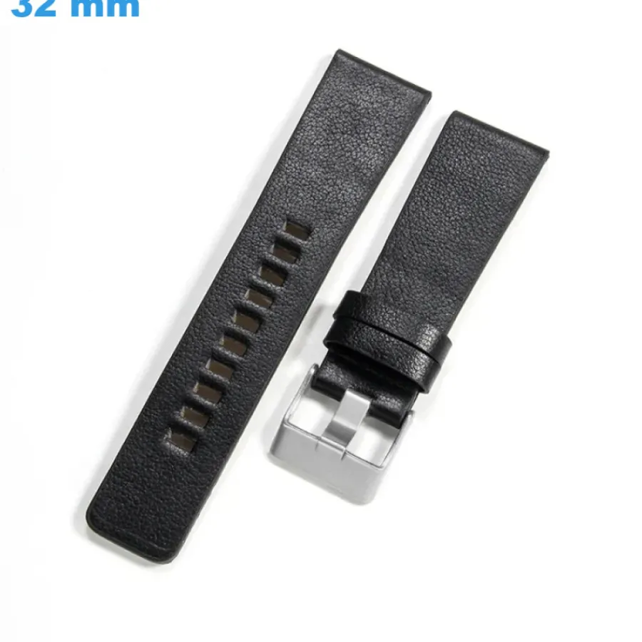 Bracelet Cuir Pour Montre-Bracelet Cuir véritable pour montre Noir 32 mm