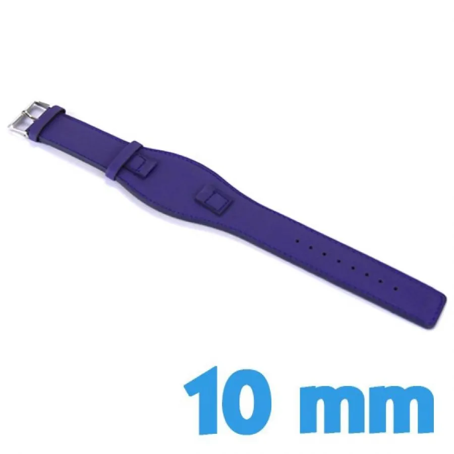 Bracelet De Force|Bracelet Cuir Pour Montre-Bracelet de force pour montre Violet lisse 10 mm