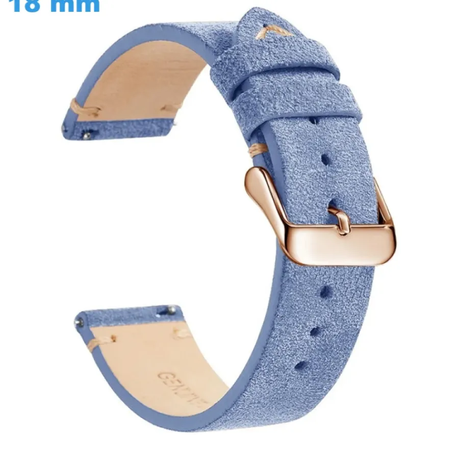 Bracelet Cuir Pour Montre-Bracelet de montre 18 mm Cuir véritable Bleu