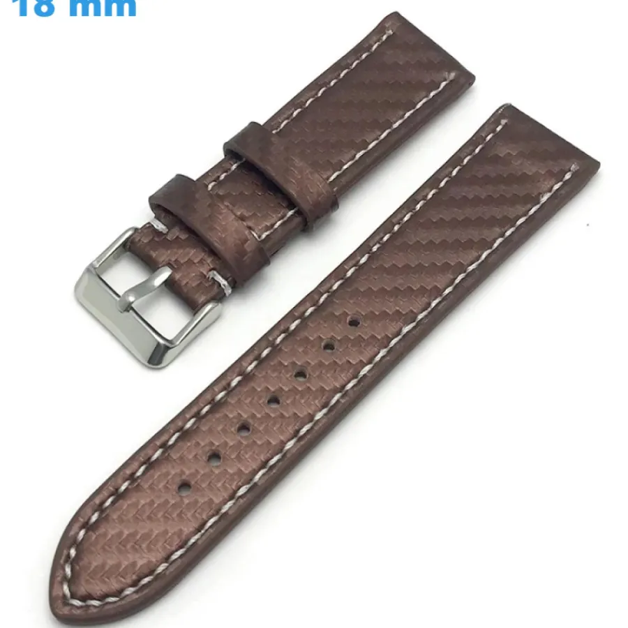 Bracelet Cuir Pour Montre-Bracelet de montre 18 mm Cuir véritable Brun Ardillon