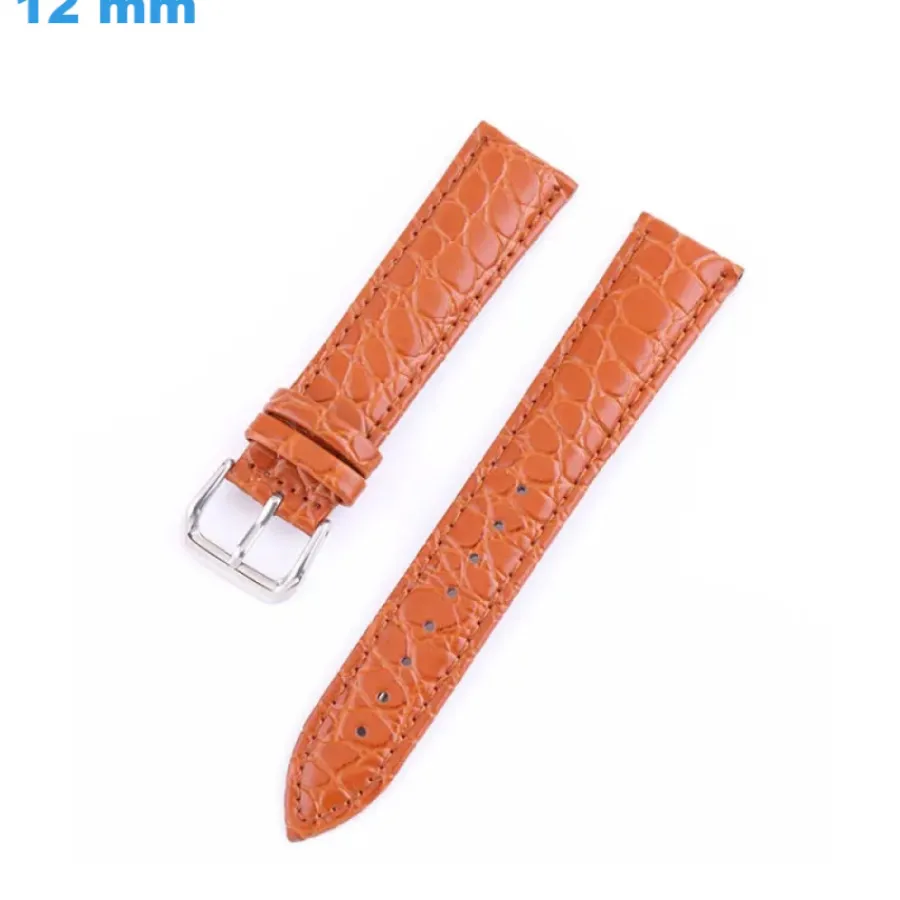 Bracelet Cuir Pour Montre-Bracelet de montre 12 mm Cuir véritable Ardillon Brun