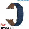 Accessoire Apple Watch-Bracelet de montre Apple Watch Bleu fonce Cuir Micro Fibre 42mm
