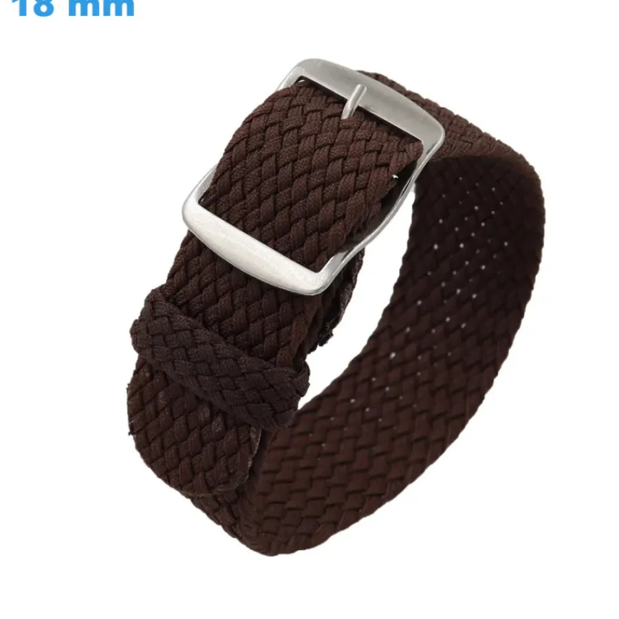 Bracelet Tissu-Bracelet de montre Brun 18 mm Nylon