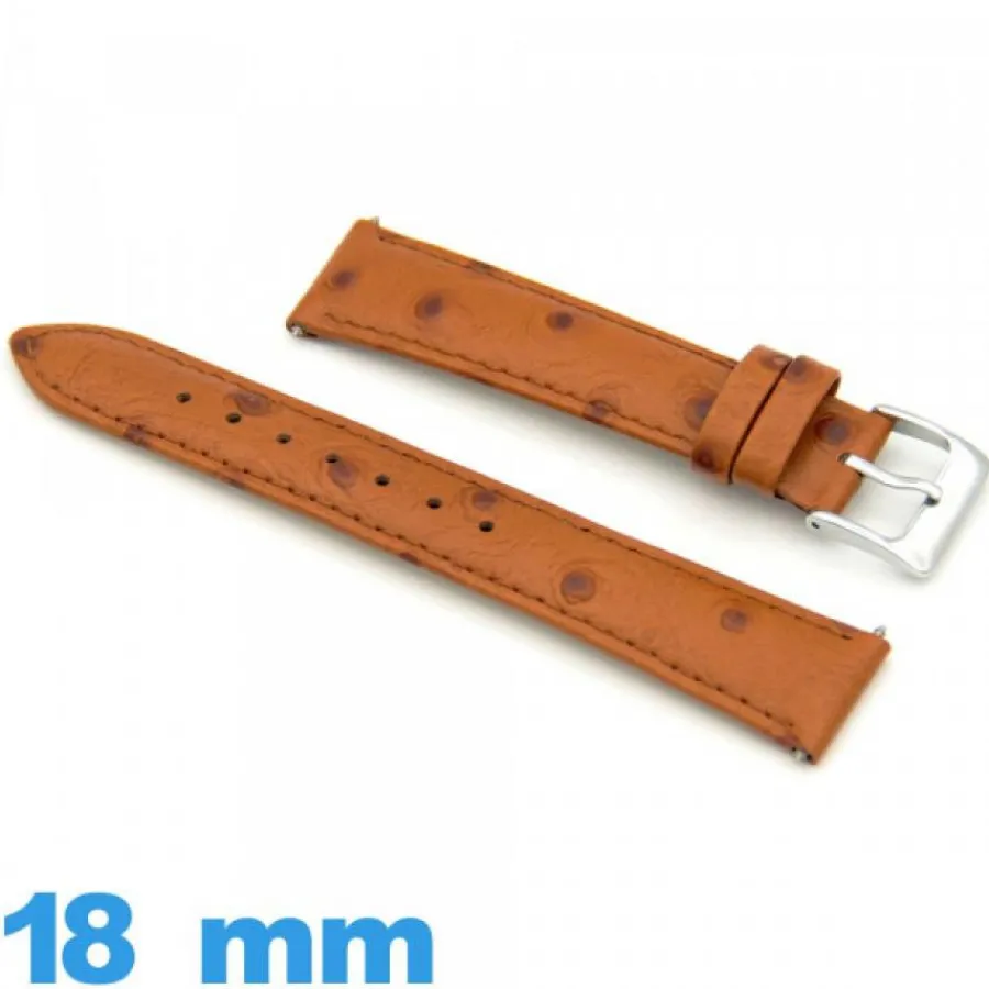 Bracelet Cuir Pour Montre-Bracelet de montre  18mm marron clair Cuir