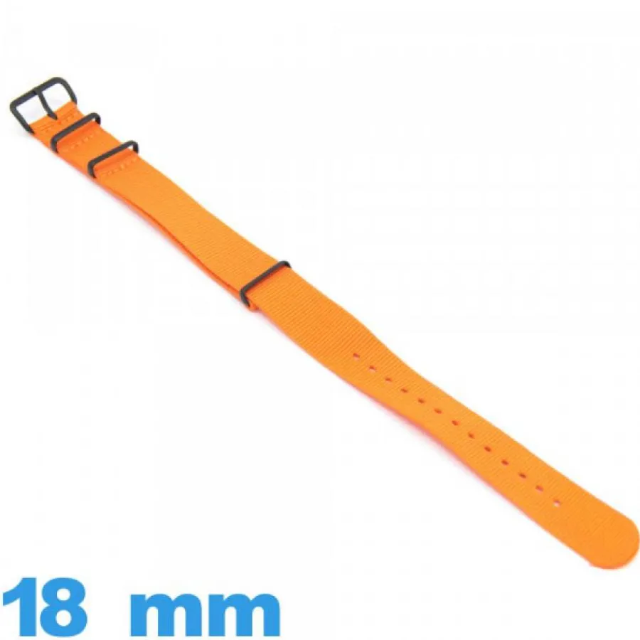 Bracelet Tissu|Bracelet Nato-Bracelet de montre Nato 18 mm Orange profond Textile