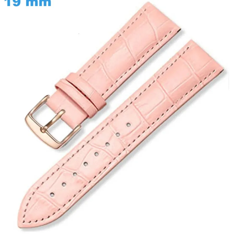 Bracelet Cuir Pour Montre-Bracelet de montre Rose 19 mm Cuir véritable