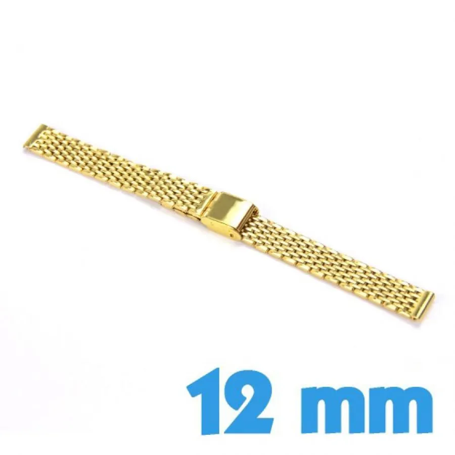 Bracelet Métal-Bracelet en acier doré inoxydable 12 mm