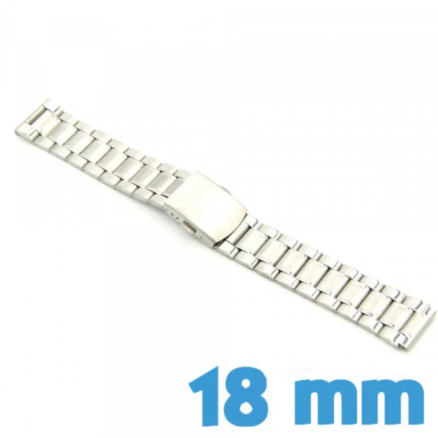 Bracelet Métal-Bracelet en métal pour montre argenté large 18 mm