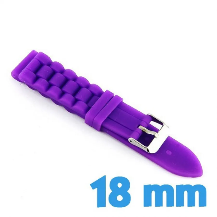 Bracelet Silicone-Bracelet en silicone violet 18 mm