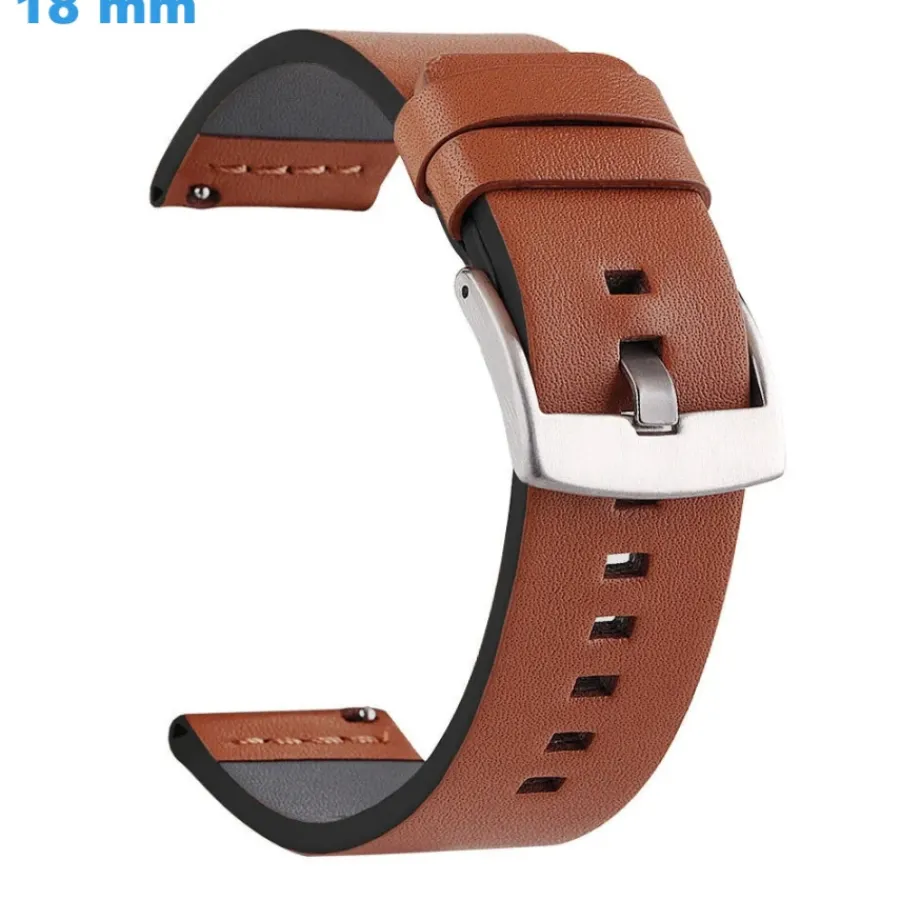 Bracelet Cuir Pour Montre-Bracelet fermoir Ardillon 18 mm Simili cuir Brun de montre