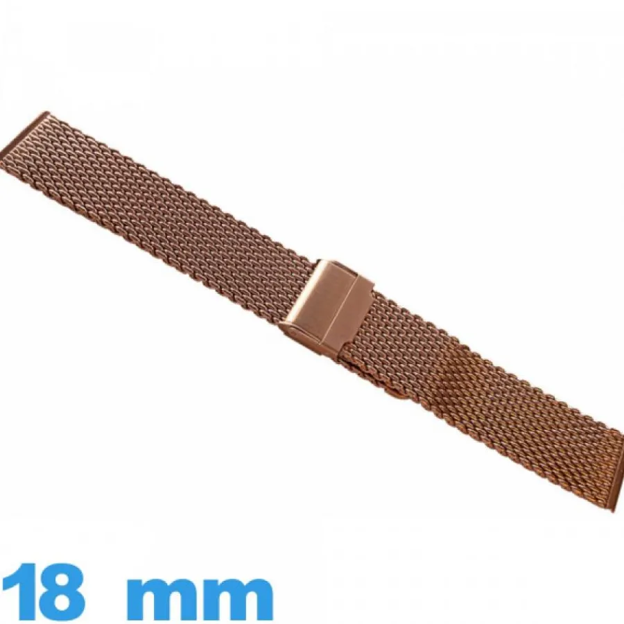 Bracelet Métal|Bracelet Maille Milanaise-Bracelet  Maille Milanaise bronze montre 18 mm