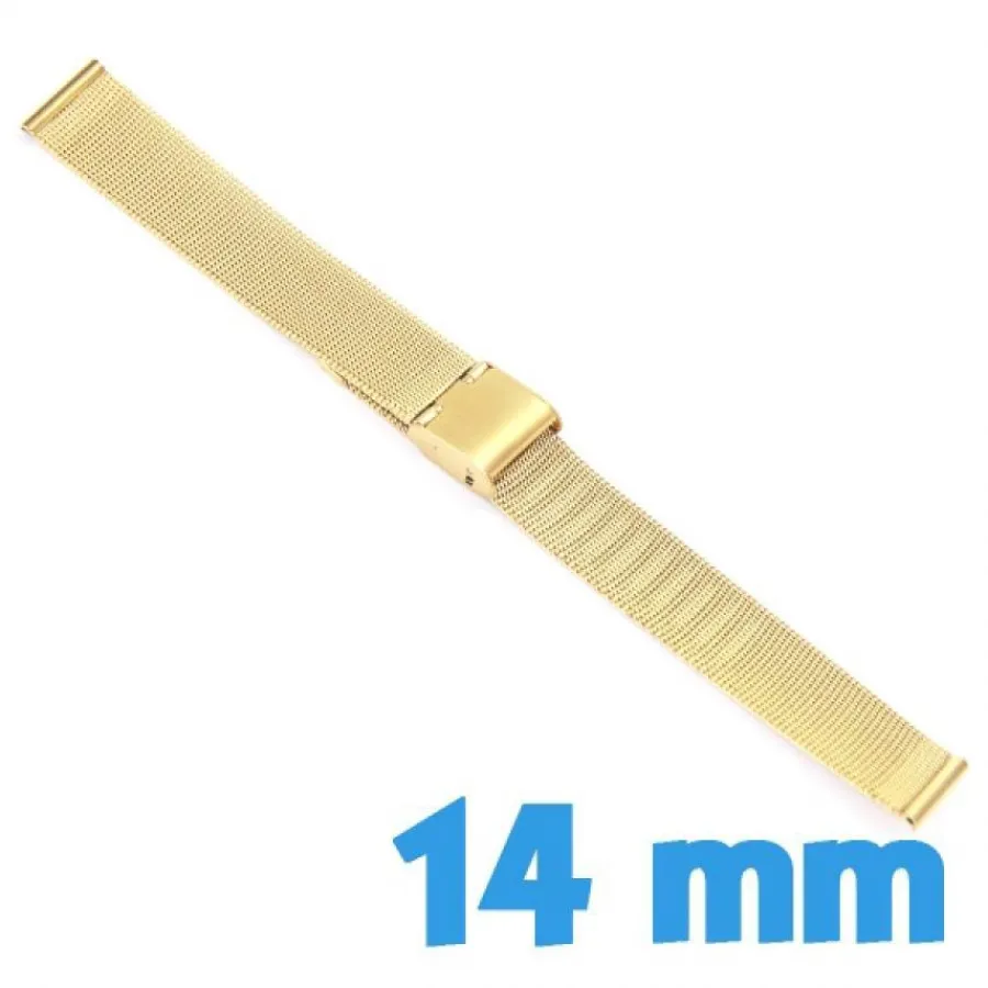 Bracelet Métal|Bracelet Maille Milanaise-Bracelet mailles milanaises pour montre Acier 14 mm
