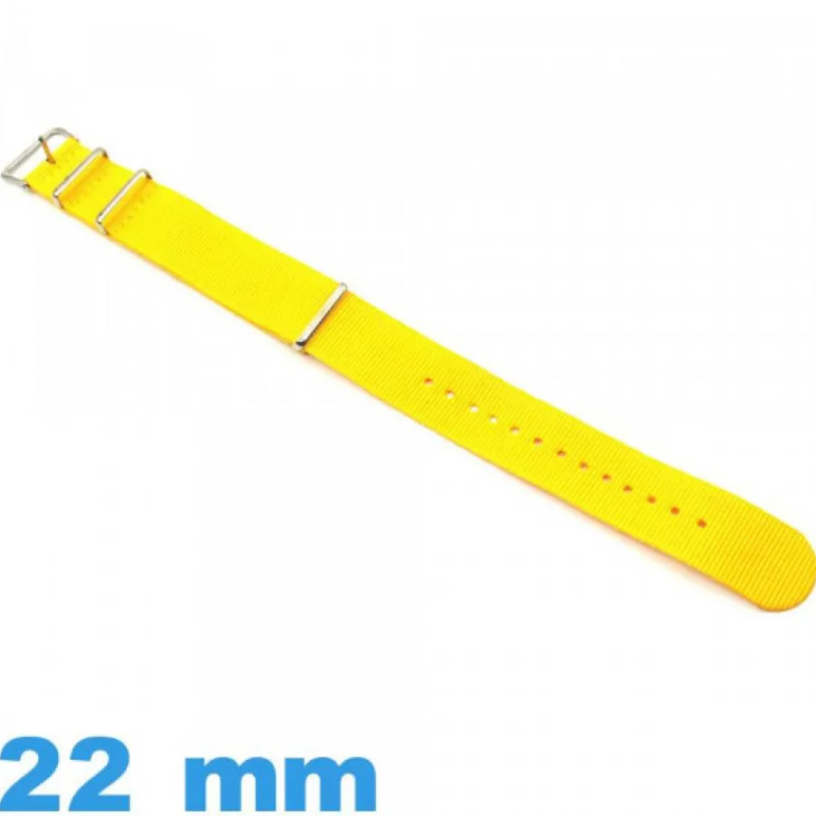 Bracelet Tissu|Bracelet Nato-Bracelet 22mm pour montre Jaune Nato tissu