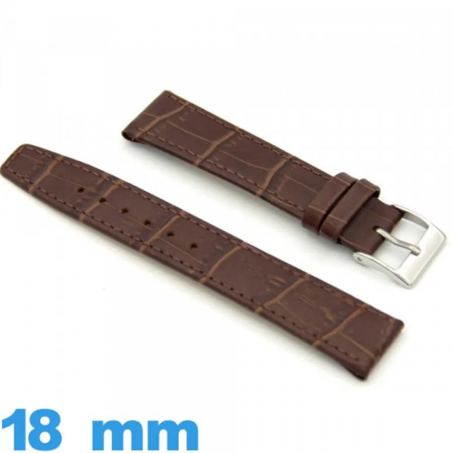 Bracelet Cuir Pour Montre-Bracelet 18mm pour montre Marron Cuir véritable de veau