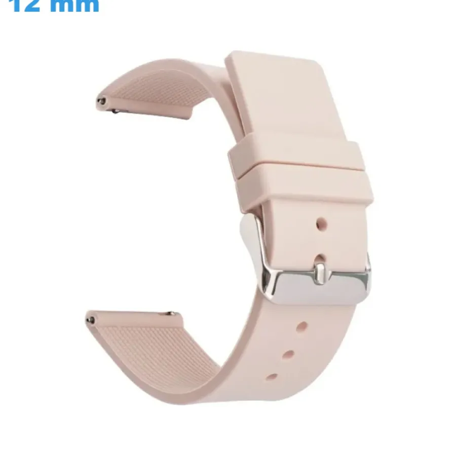 Bracelet Silicone-Bracelet montre 12 mm Caoutchouc Rose