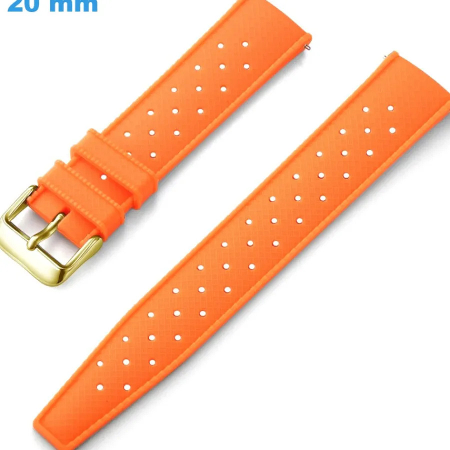 Bracelet Silicone-Bracelet montre 20 mm Silicone Orange Ardillon