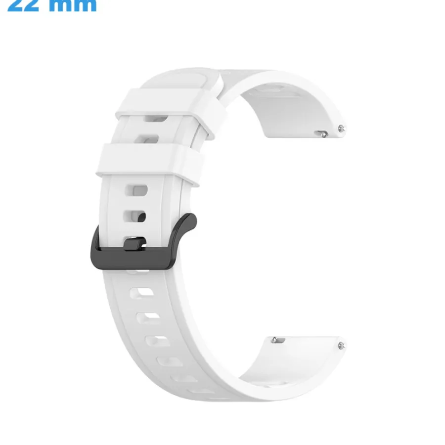 Bracelet Silicone-Bracelet montre 22 mm Silicone boucle Ardillon Blanc