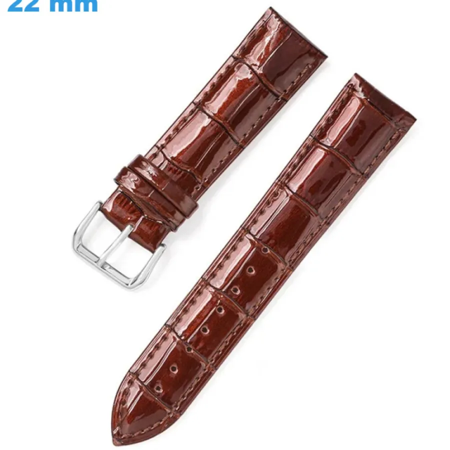 Bracelet Cuir Pour Montre-Bracelet montre Brun 22 mm Cuir véritable