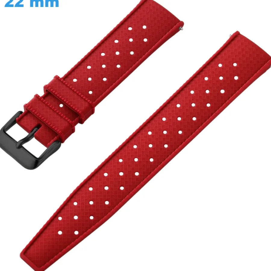 Bracelet Silicone-Bracelet montre Rouge 22 mm Silicone
