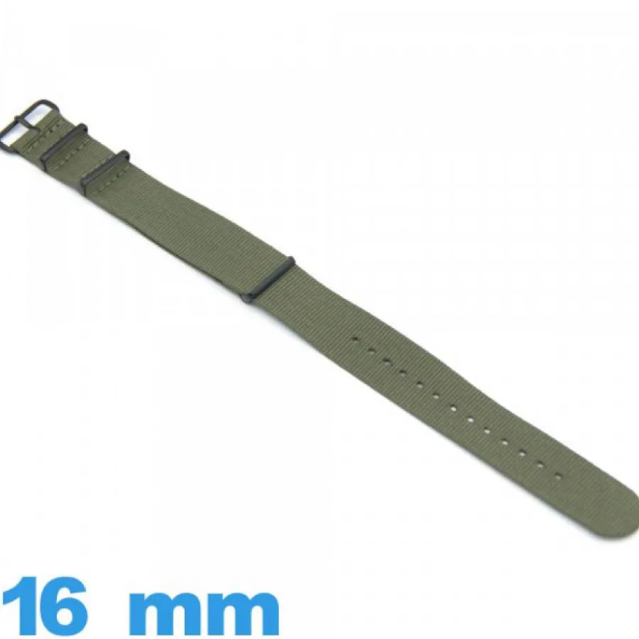 Bracelet Tissu|Bracelet Nato-Bracelet N.A.T.O Textile Olive 16mm de montre