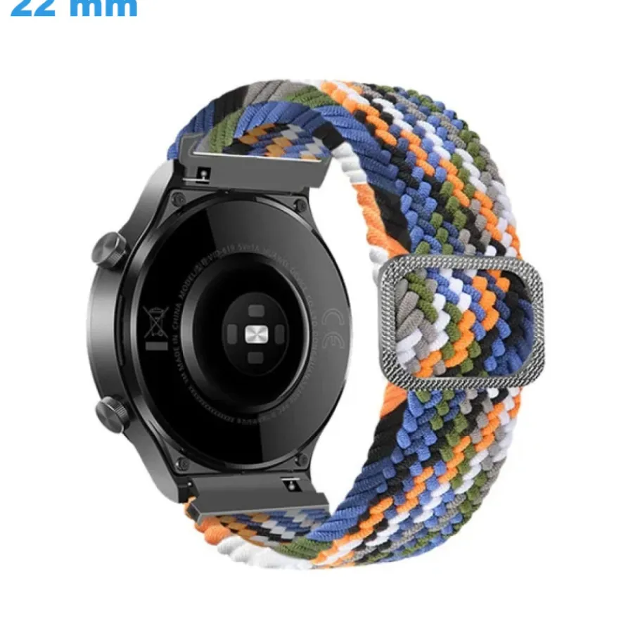 Bracelet Tissu-Bracelet Nylon Sangle de montre Multicolore 22 mm