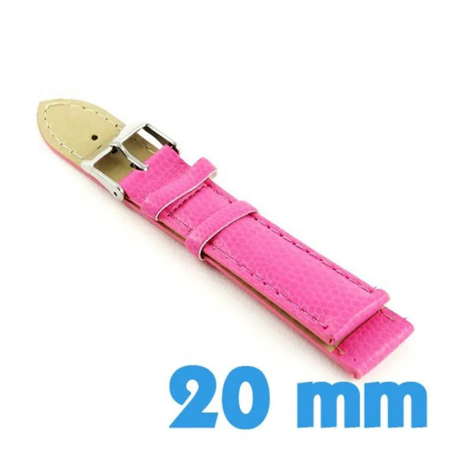 Bracelet Cuir Pour Montre-Bracelet pas cher simili rose 20 mm