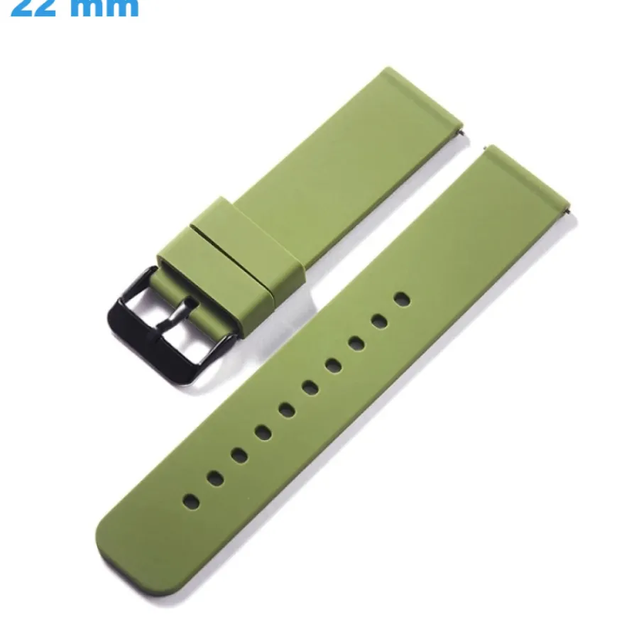 Bracelet Silicone-Bracelet pour montre 22 mm Silicone Ardillon Vert